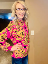 Load image into Gallery viewer, Leopard Mock Neck Sweater