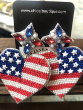 Load image into Gallery viewer, USA HEART EARRINGS

