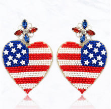 Load image into Gallery viewer, USA HEART EARRINGS
