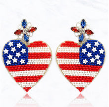 Load image into Gallery viewer, USA HEART EARRINGS