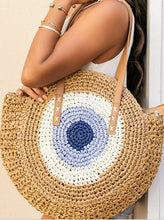 Load image into Gallery viewer, STRAW CIRCLE TOTE