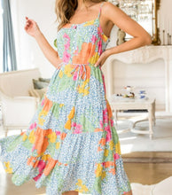 Load image into Gallery viewer, FLORAL ANIMAL PRINT MIDI DRESS