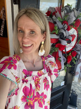 Load image into Gallery viewer, FLORAL FLUTTER SLEEVE DRESS