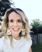 Load image into Gallery viewer, COW PRINT GOLD PLATED EARRINGS