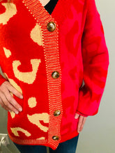 Load image into Gallery viewer, LEOPARD PRINT BLOCKED SWEATER CARDIGAN
