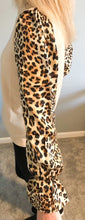 Load image into Gallery viewer, LEOPARD SLEEVE MOCK NECK KNIT TOP