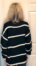 Load image into Gallery viewer, BLACK/WHITE STRIPED SWEATER
