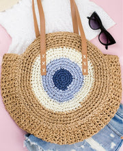 Load image into Gallery viewer, STRAW CIRCLE TOTE
