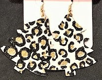 Load image into Gallery viewer, Christmas Tree Cheetah Print Earrings
