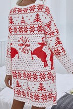 Load image into Gallery viewer, Holiday Long Sleeve Pattern Printed Dress/Pajamas
