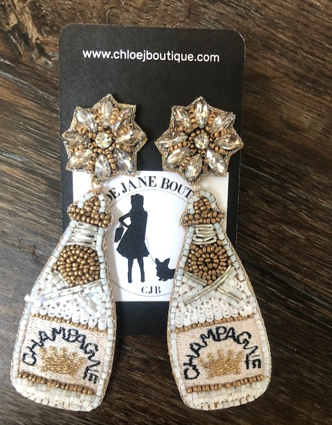CHAMPAGNE BOTTLE EARRINGS