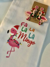 Load image into Gallery viewer, Flamingo Santa Hat Earrings
