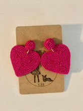 Load image into Gallery viewer, Pink Heart Earrings
