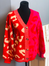 Load image into Gallery viewer, LEOPARD PRINT BLOCKED SWEATER CARDIGAN
