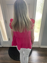 Load image into Gallery viewer, FLUTTER SLEEVE PINK TOP
