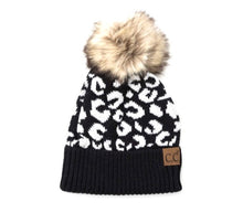 Load image into Gallery viewer, LEOPARD FUR POM BEANIE
